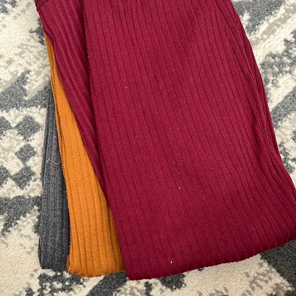 Ribbed stretchy skirt with slit - x3